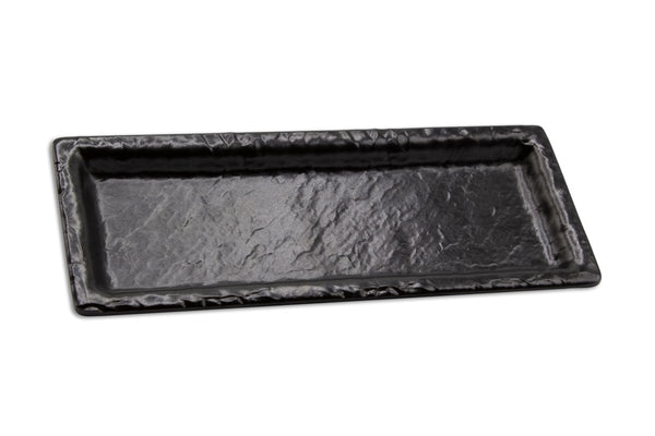 Adrier Matte Black Small Rectangular Plate - 24 X 10 X 2 Cm (RCTP2410 - MBK) - iFoodservice Online