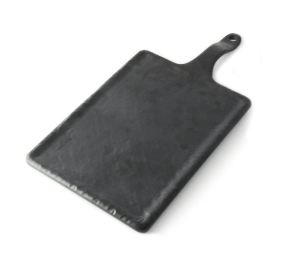 Adrier Matte Black Small Rectangular Platter - 25 X 18 Cm + 12 Cm Handle (RCTPH2518 - MBK) - iFoodservice Online