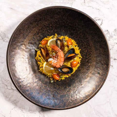 Adrier Orion Black Deep plate - 26.4 cm x 5 cm height (RDP264 - ORI) - iFoodservice Online