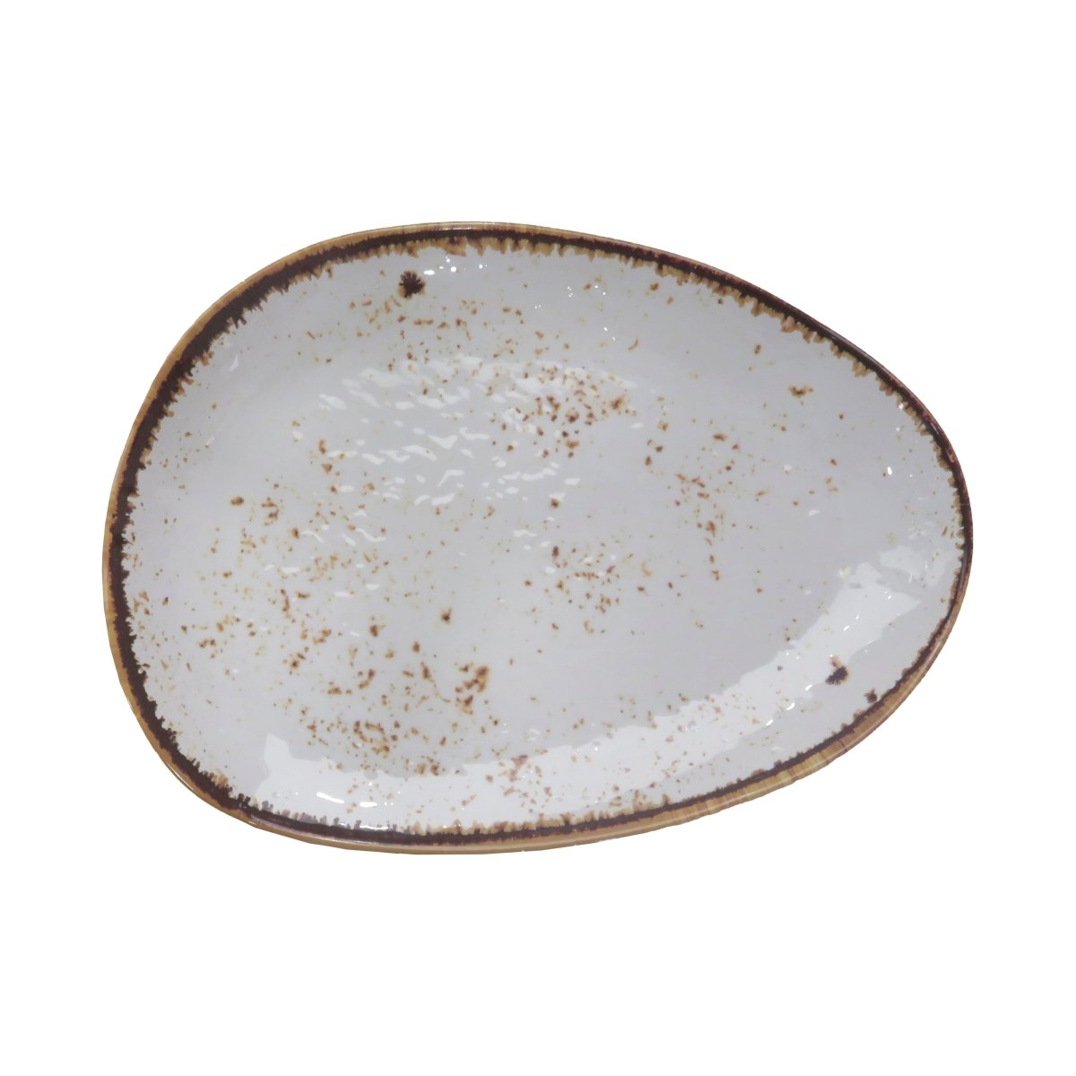 Adrier Salsa Winter White Egg shapped plate - 30 x 22 cm (68 - ESP3022 - WHTSLS) - iFoodservice Online