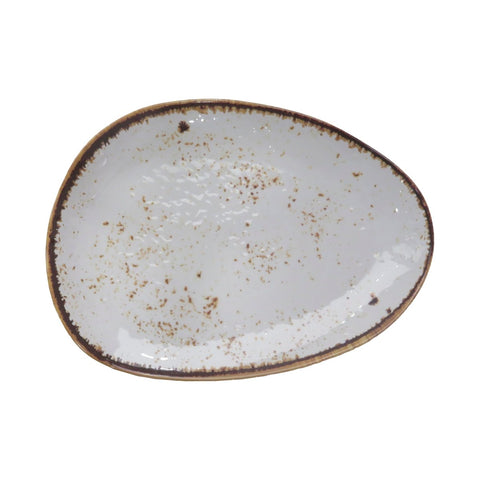 Adrier Salsa Winter White Egg shapped plate - 30 x 22 cm (68 - ESP3022 - WHTSLS) - iFoodservice Online