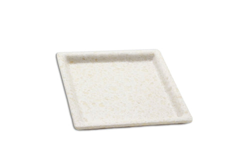 Adrier White Marble Small Square Plate - 14.5 X 14.5 X 2 Cm (SQP1414 - MWH) - iFoodservice Online