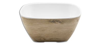 Adrier Wood/White Rectangular Salad Bowl GN 1/6 - 17.5 X 15.5 X 8.3 Cm (TTRB1716 - WW) - iFoodservice Online
