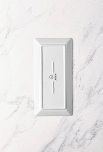 Ariane 11 2/9" x 5 1/2" White Panorama Porcelain Rectangle Plate - 6/Case (ARRARN000011029) - iFoodservice Online