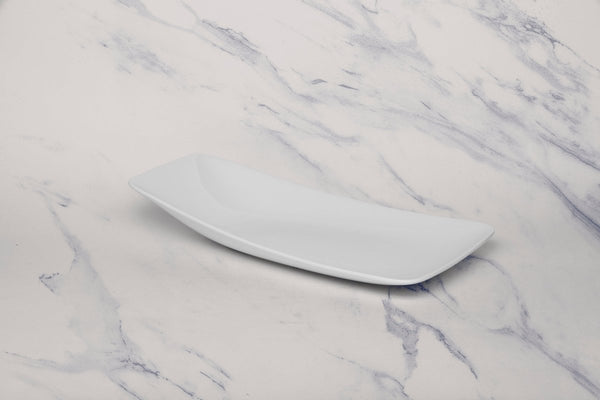 Ariane 11 3/7" x 6 1/9" Vital Rectangle - Warm White Porcelain Rectangle Plate - 6/Case (AVRARN000011029) - iFoodservice Online