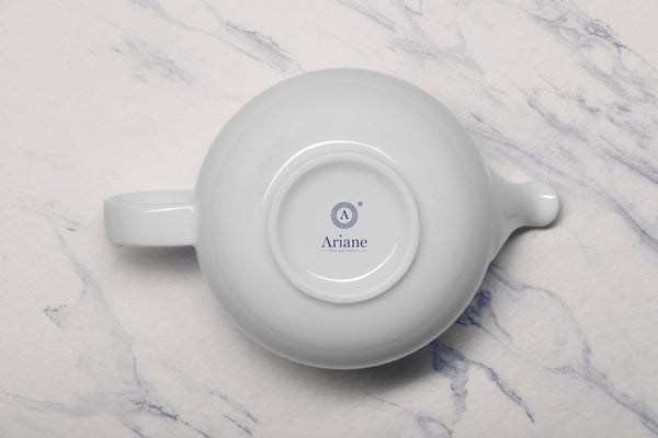 Ariane 13 1/2 Oz Vital Coupe - Warm White Porcelain Coupe Tea Pot - 4/Case (AVCARN000062040) - iFoodservice Online