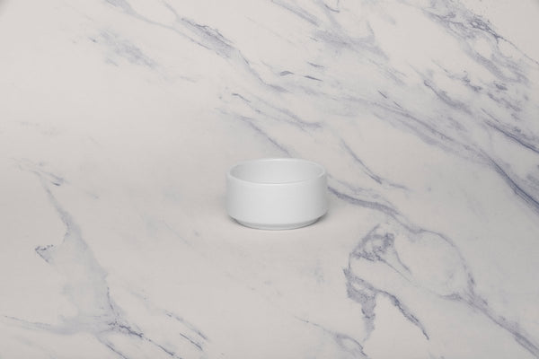 Ariane 3 1/2" Prime - Warm White Porcelain Butter Ramekin - 12/Case (APRARN000075002) - iFoodservice Online