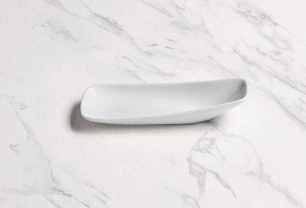 Ariane 6" x 3 1/3" Vital Rectangle - Warm White Porcelain Plate - 12/Case (AVRARN000011015) - iFoodservice Online