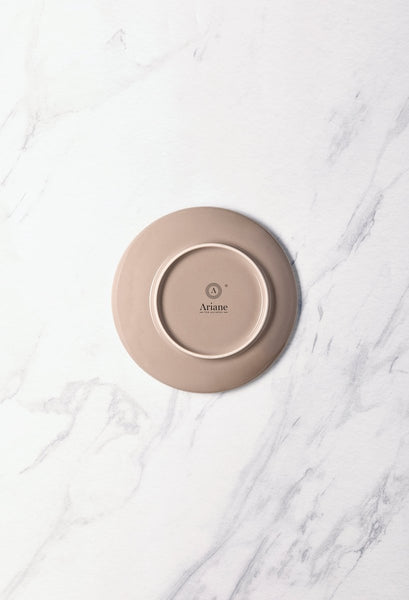 Ariane 7" Splash Beige Porcelain Coupe Elevated Plate - 12/Case (AVCARN257111018) - iFoodservice Online