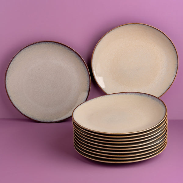 Ariane 7" Splash Beige Porcelain Coupe Elevated Plate - 12/Case (AVCARN257111018) - iFoodservice Online