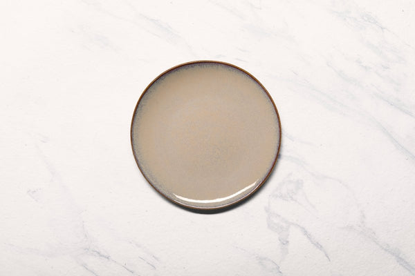 Ariane 8 1/4" Splash Beige Porcelain Coupe Elevated Plate - 12/Case (AVCARN257111021) - iFoodservice Online