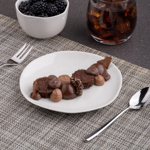 Ariane Earth 10 5/8" Earth - Warm White Porcelain Flate Plate - 6/Case (AERARN000011027) - iFoodservice Online