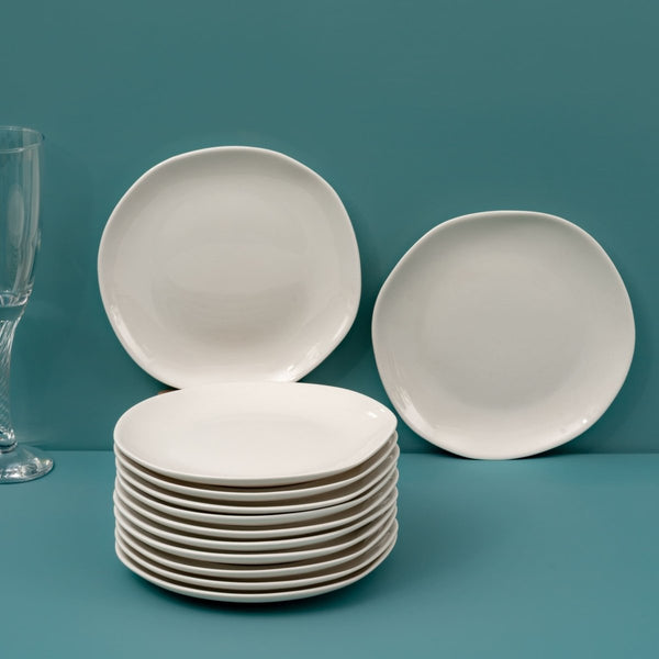 Ariane Earth 10 5/8" Earth - Warm White Porcelain Flate Plate - 6/Case (AERARN000011027) - iFoodservice Online