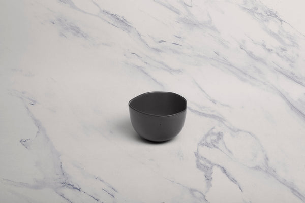 Ariane Earth 3 3/4'' Earth - Charcoal Grey Dots Porcelain Bowl - 12/Case (AERARN510022010) - iFoodservice Online