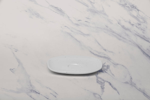 Ariane Earth 5 1/8" Earth - Linen White Porcelain Saucer - 12/Case (AERARN508014013) - iFoodservice Online