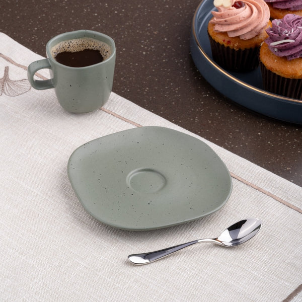 Ariane Earth 5 1/8" Silver Porcelain Saucer - 12/Case (AERARN511014013) - iFoodservice Online