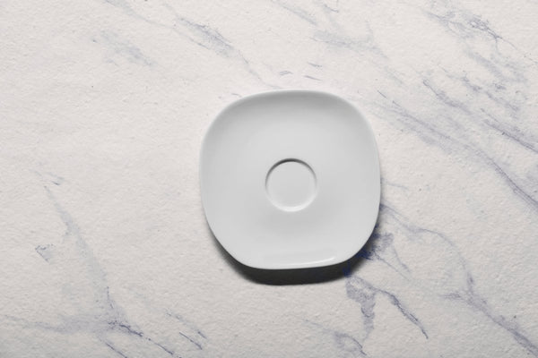 Ariane Earth 5 5/7" Earth - Warm White Porcelain Saucer - 12/Case (AERARN000014015) - iFoodservice Online