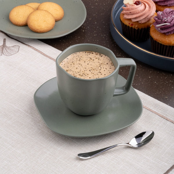 Ariane Earth 9 1/8 Oz Earth - Mist Black Dots Porcelain Cup - 6/Case (AERARN511044027) - iFoodservice Online