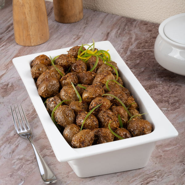 Ariane Gn 10 3/7'' x 12 4/5'' Buffet - Warm White Porcelain Pan 1/2 - 1/Case (AGNARN000100012) - iFoodservice Online
