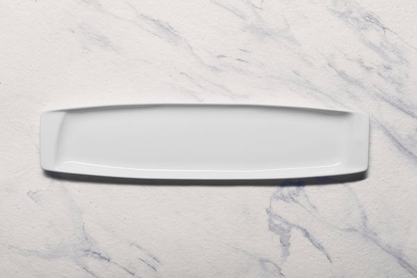 Ariane Gn 17 1/2'' x 4'' Buffet - Warm White Porcelain Pan Long Platter - 6/Case (AGNARN000011045) - iFoodservice Online