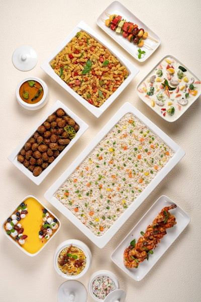 Ariane Gn 7 5/7''x 7 5/7''x 2 5/6'' Buffet - Warm White Porcelain Pan Square Bowl - 1/Case (AGNARN000102196) - iFoodservice Online