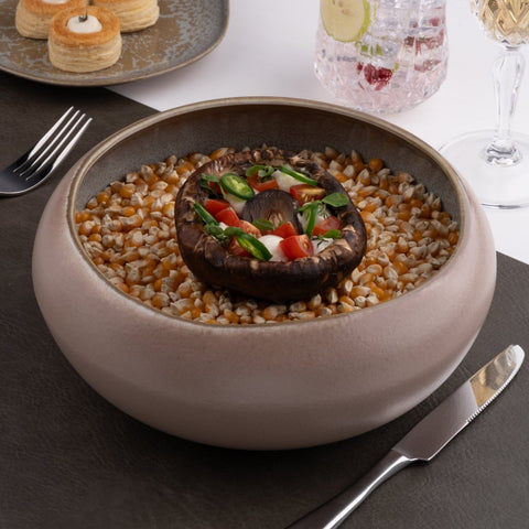 Ariane Island 8 1/4" Mohenjodaro Porcelain Organic Bowl - 2/Case (AISARNC98022021) - iFoodservice Online