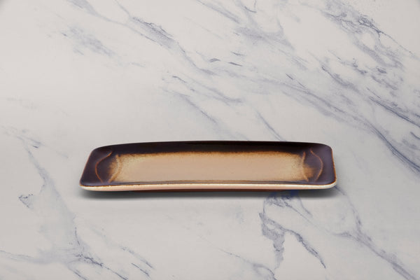 Ariane Laps 11" x 6" Sahara Porcelain Rectangle Platter - 6/Case (ALPARND63011004) - iFoodservice Online