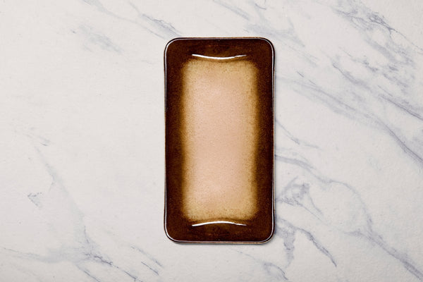 Ariane Laps 11" x 6" Sahara Porcelain Rectangle Platter - 6/Case (ALPARND63011004) - iFoodservice Online