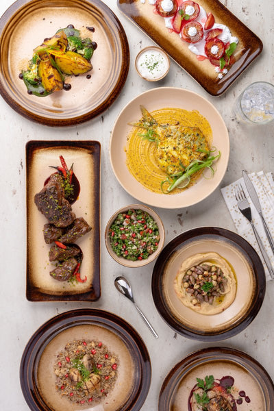 Ariane Laps 12 3/5"x 6" Sahara Porcelain Broad Rectangle Platter - 6/Case (ALPARND63011003) - iFoodservice Online