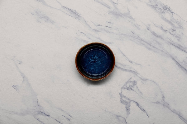 Ariane Laps 4/5'' x 1 3/8'' Splash Denim Porcelain Butter Ramekin - 12/Case (ALPARND53075001) - iFoodservice Online