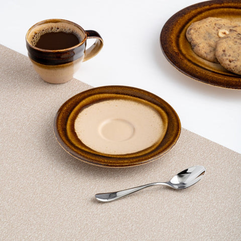 Ariane Laps 5 1/8" Sahara Porcelain Saucer - 12/Case (ALPARND63014013) - iFoodservice Online