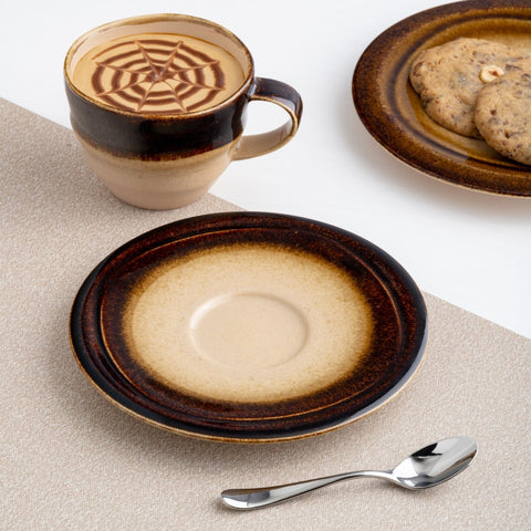 Ariane Laps 6 2/7" Sahara Porcelain Saucer - 12/Case (ALPARND63014016) - iFoodservice Online