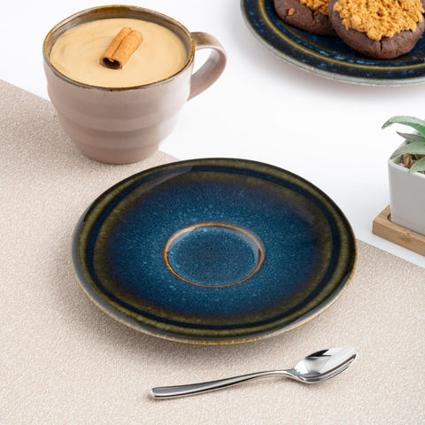 Ariane Laps 6 2/7" Splash Denim Porcelain Saucer - 12/Case (ALPARND53014016) - iFoodservice Online