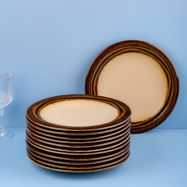 Ariane Laps 7" Sahara Porcelain Flat Plate - 12/Case (ALPARND63011018) - iFoodservice Online