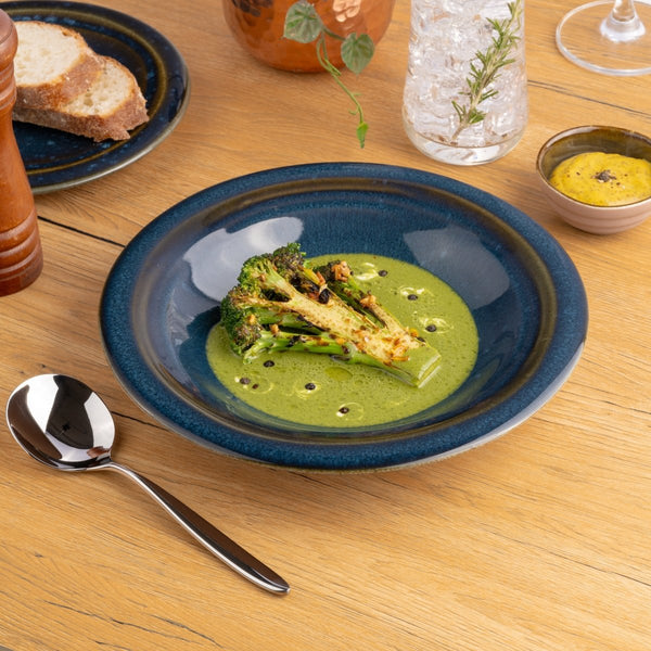 Ariane Laps 9" Splash Denim Porcelain Deep Plate - 6/Case (ALPARND53012023) - iFoodservice Online