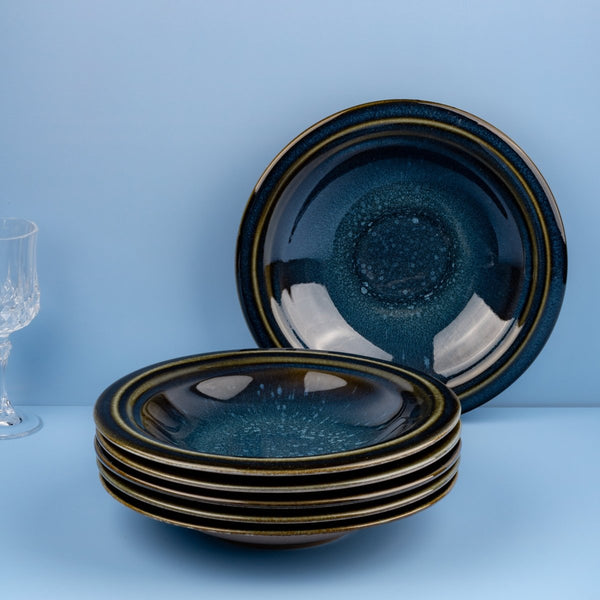 Ariane Laps 9" Splash Denim Porcelain Deep Plate - 6/Case (ALPARND53012023) - iFoodservice Online