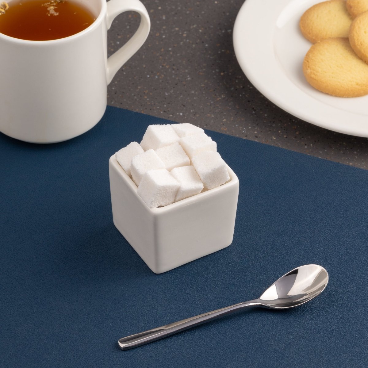 Ariane Miniature 2 1/3" x 2" White Porcelain Square Sugar Container - 18/Case (AMNARN000101023) - iFoodservice Online