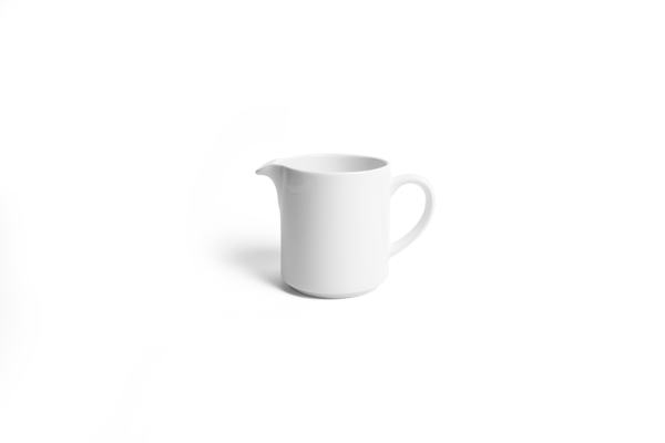 Ariane Prime 1 2/3 Oz Prime - Warm White Porcelain Creamer With Handle - 12/Case (APRARN000064005) - iFoodservice Online