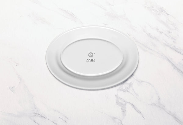 Ariane Prime 10 1/4" Prime - Warm White Porcelain Oval Platter - 12/Case (APRARN000015026) - iFoodservice Online