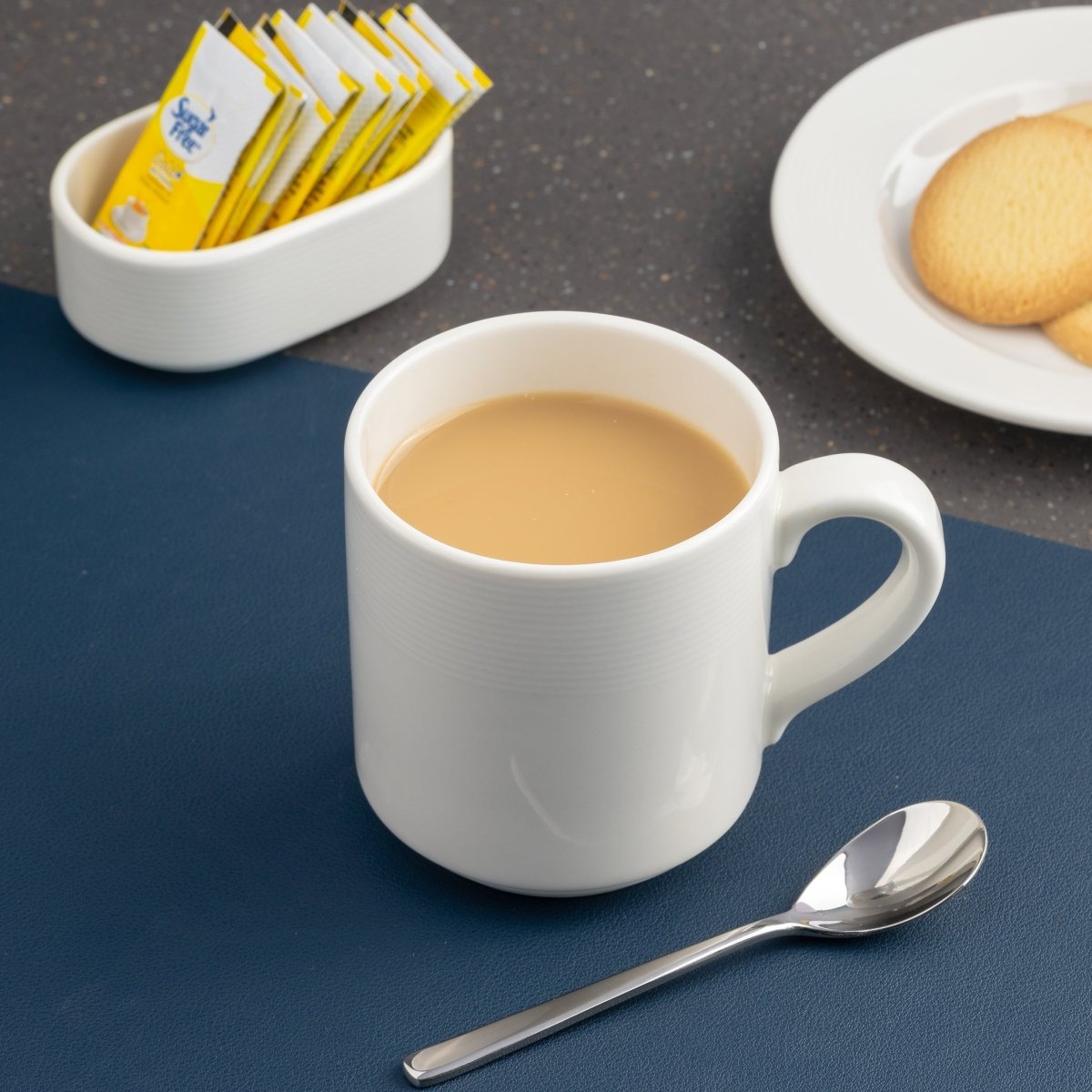 Ariane Prime 10 1/7 Oz White Orba Porcelain Stackable Mug - 6/Case (APRARN121053030) - iFoodservice Online