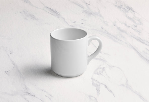 Ariane Prime 10 1/7 Oz White Orba Porcelain Stackable Mug - 6/Case (APRARN121053030) - iFoodservice Online