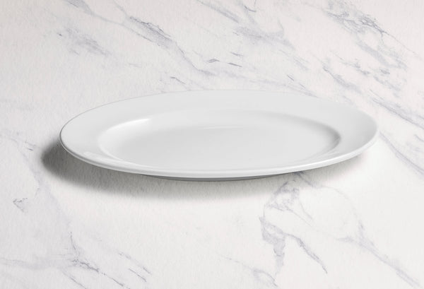 Ariane Prime 11" Prime - Warm White Porcelain Oval Platter - 12/Case (APRARN000015028) - iFoodservice Online