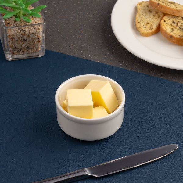 Ariane Prime 3" Prime - Warm White Porcelain Butter Ramekin Grooves - 12/Case (APRARN000075004) - iFoodservice Online