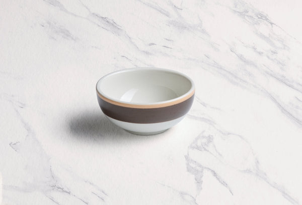 Ariane Prime 4 5/7" Twister Mokka White & Brown Porcelain Bowl - 12/Case (APRARN263022012) - iFoodservice Online