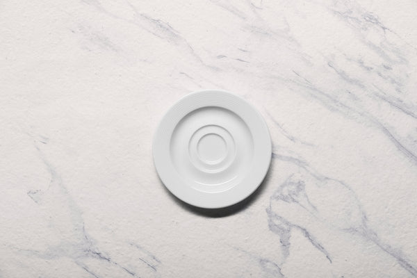 Ariane Prime 5 1/8" Orba White Porcelain Saucer - 12/Case (APRARN121014013) - iFoodservice Online