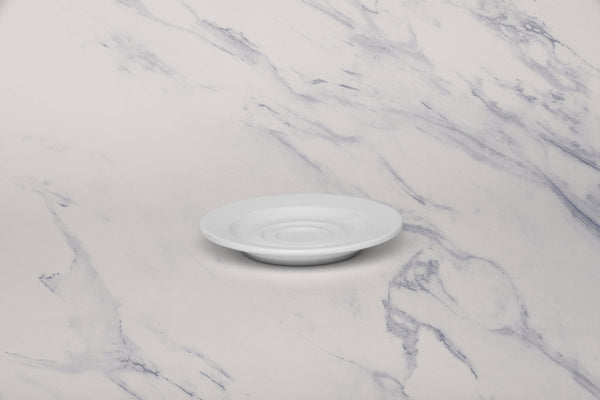 Ariane Prime 5 1/8" Orba White Porcelain Saucer - 12/Case (APRARN121014013) - iFoodservice Online