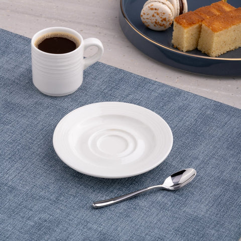 Ariane Prime 5 1/8" White Eclipse Porcelain Saucer - 12/Case (APRARN120014013) - iFoodservice Online