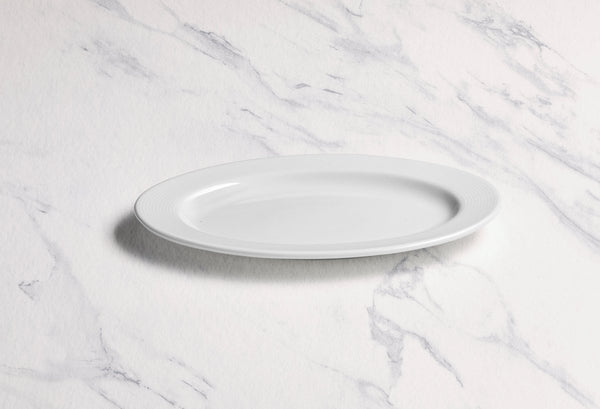 Ariane Prime 8 2/3'' x 6 1/9" Orba White Porcelain Oval Platter - 12/Case (APRARN121015022) - iFoodservice Online