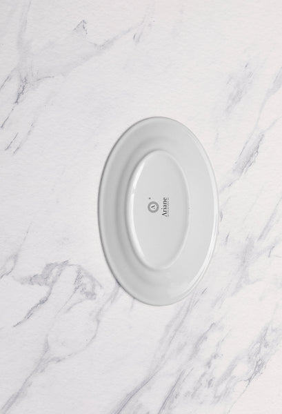 Ariane Prime 8 2/3'' x 6 1/9" Prime - Warm White Porcelain Oval Platter - 12/Case (APRARN000015022) - iFoodservice Online