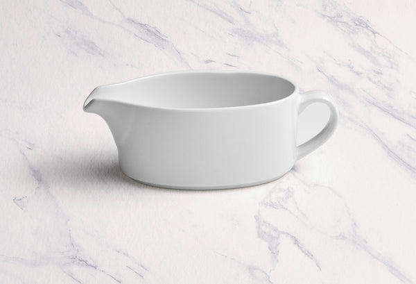 Ariane Prime 8 4/9 Oz Prime - Warm White Porcelain Oval Gravy Boat - 12/Case (APRARN000031025) - iFoodservice Online